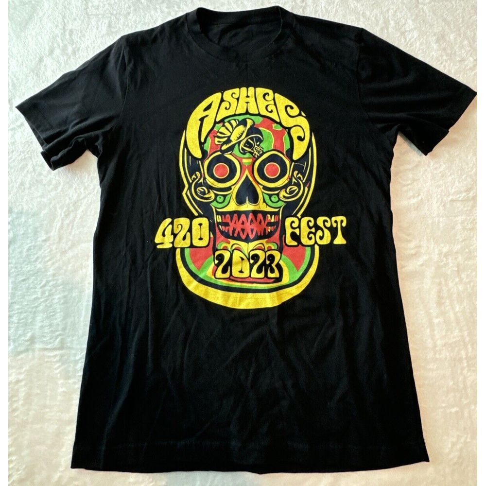 Ashes 420 Fest‎ 2023 T-shirt Mens size Large Cheech Sponsors Glassworks